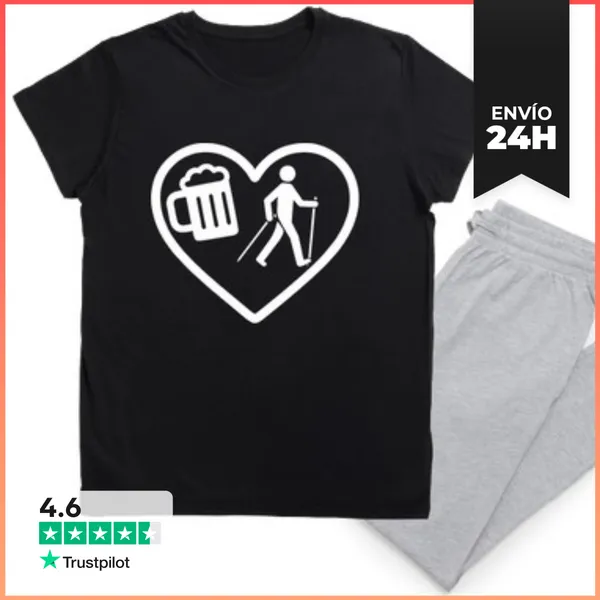 Pijama Humor Aperitivo Marcha Nórdica Abuelo Abuela Corazón