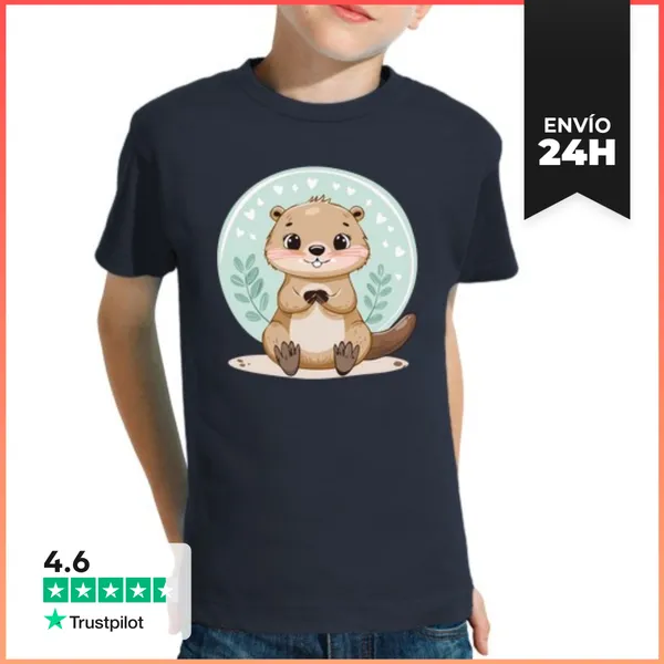 Camiseta Clásica Para Niños Nutria Kawaii LaTostadora