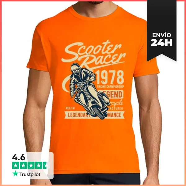 Camiseta Hombre Clásica Scooter Racer LaTostadora