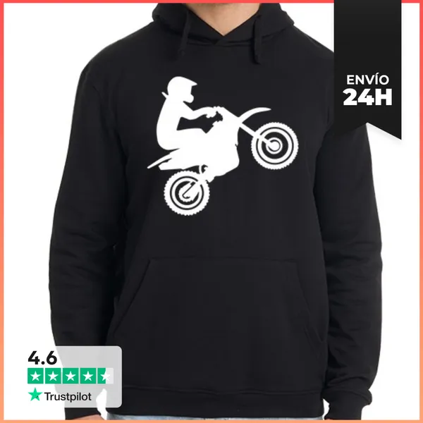 Sudadera Unisex Con Capucha Motocross LaTostadora