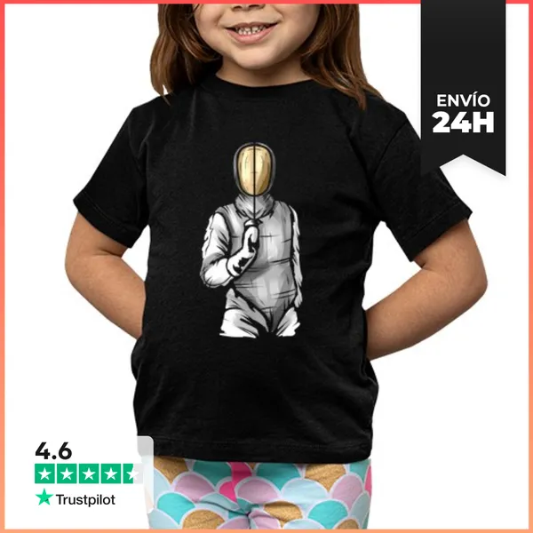 Camiseta Clásica Para Niños En Garde Esgrimista Sosteniendo Su