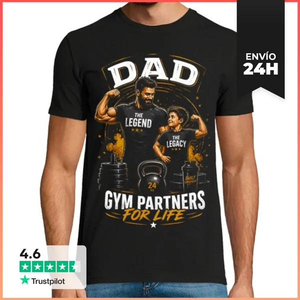 Camiseta Hombre Clásica Papá Leyenda Legado Gimnasio Gaillards