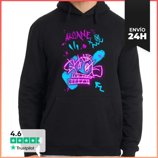 Sudadera Unisex Con Capucha Sudadera Arcane Dibujos Jinx