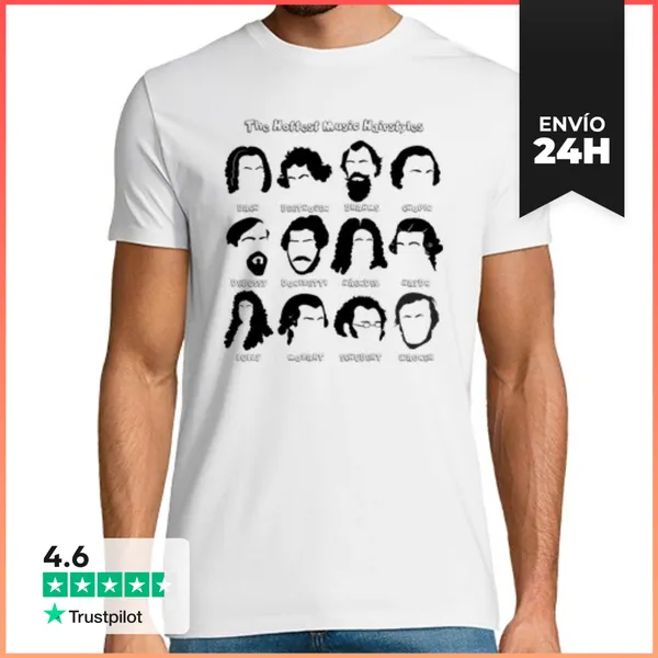 Camiseta Hombre Clásica Hottest Music Hairstyles LaTostadora