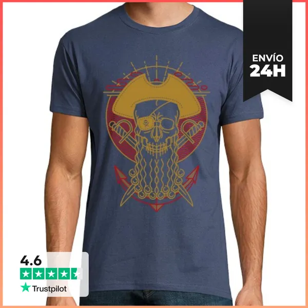 Camiseta Hombre Clásica Pirata De La Muerte LaTostadora