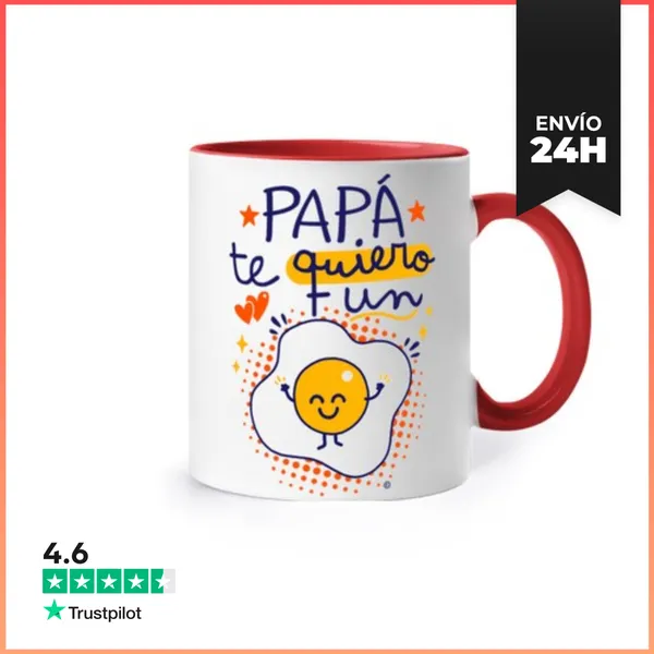 Taza De Colores Papá Te Quiero Un Huevo LaTostadora