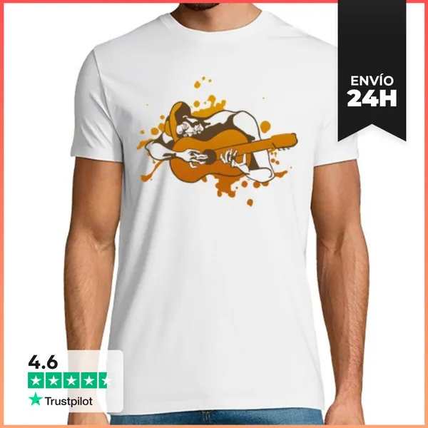 Camiseta Hombre Clásica Guitarrista, Guayasamín LaTostadora