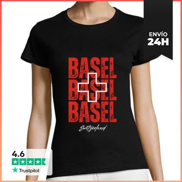 Camiseta Mujer Clásica Basilea Suiza, Amo Basilea LaTostadora
