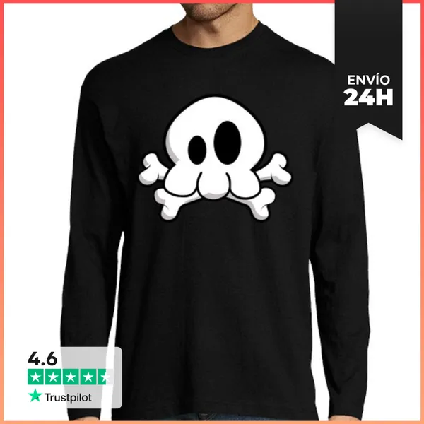 Camiseta Hombre Manga Larga Sko0ll - Manga Larga Hombre