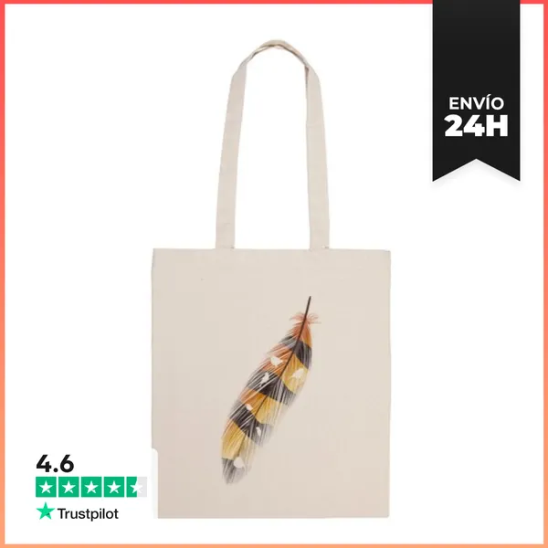 Bolsa De Tela Pluma Rayas Pájaros LaTostadora