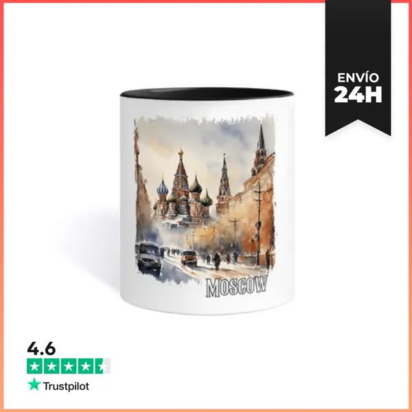 Taza De Colores Acuarela De Moscú, Moscú Rusia LaTostadora