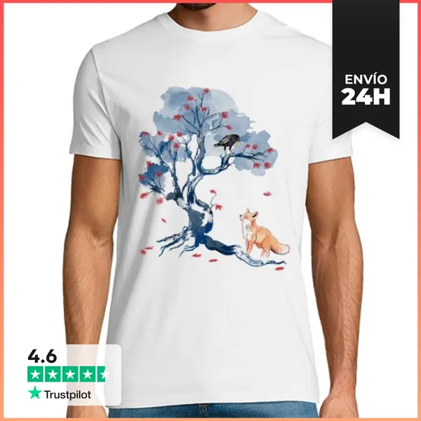Camiseta Hombre Clásica The Fox And The Crow LaTostadora