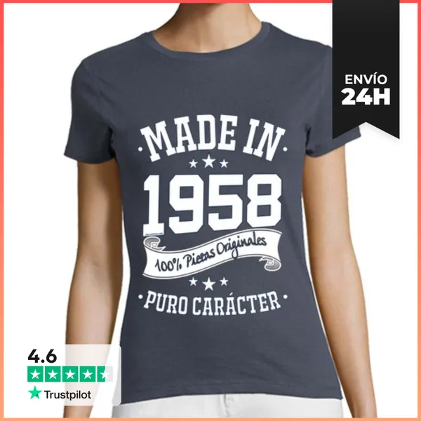 Camiseta Mujer Clásica Made In 1958 LaTostadora