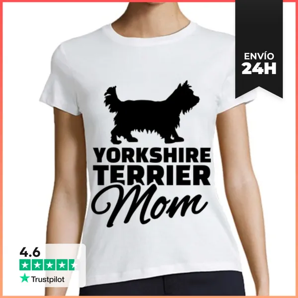 Camiseta Mujer Clásica Yorkshire Terrier Mamá LaTostadora