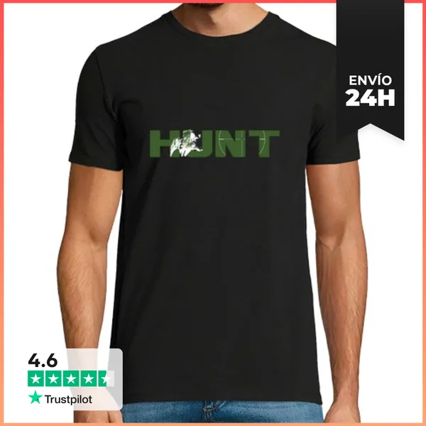 Camiseta Hombre Clásica Obv - Hunt - Caza Del Jabalí Verde