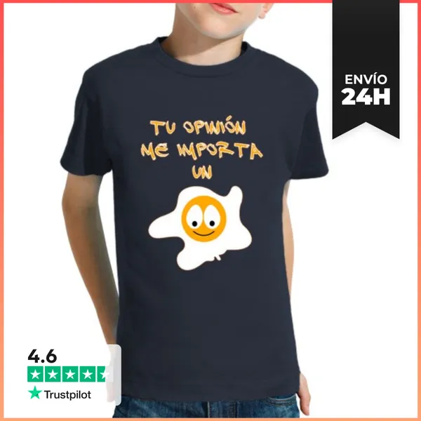 Camiseta Clásica Para Niños Tu Opinión Me Importa Un Huevo