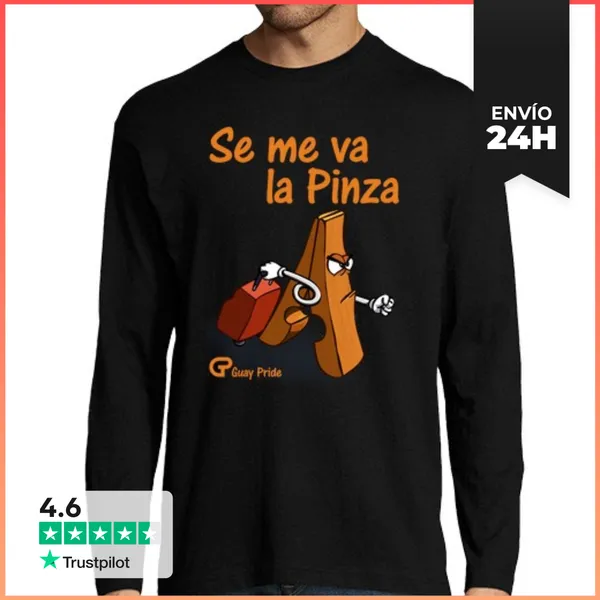 Camiseta Hombre Manga Larga Se Me Va La Pinza LaTostadora