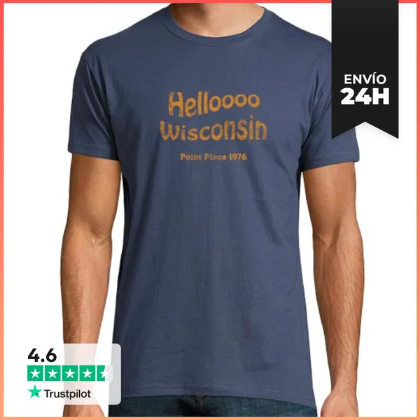 Camiseta Hombre Clásica Hola Wisconsin LaTostadora