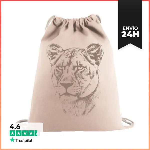 Mochila Saco Con Cuerdas Leona Ilustracion LaTostadora