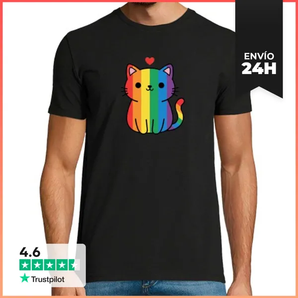 Camiseta Hombre Clásica Camiseta Gato LaTostadora