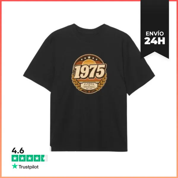 Camiseta Oversize Vintage 1975 Classic, Original, Retro Birthday