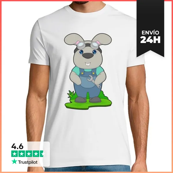 Camiseta Hombre Clásica Llave Mecánica De Conejo LaTostadora