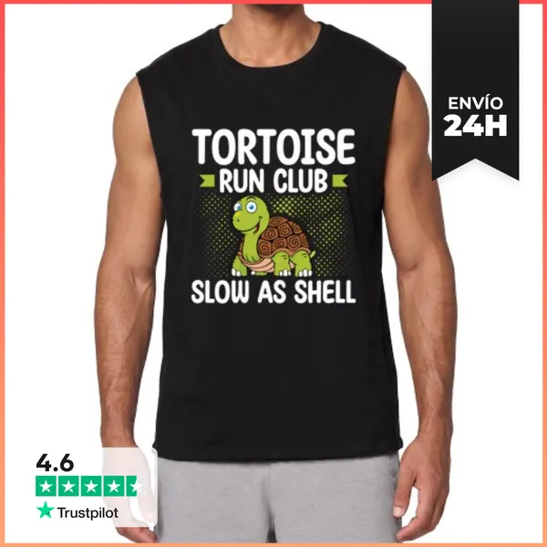 Camiseta Sin Mangas Tortuga Corriendo Club Lento Como El Ca
