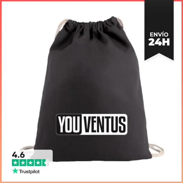 Mochila Saco Con Cuerdas Youventus Negro LaTostadora