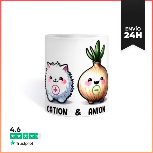 Taza Química Catión Anión Humor Demasiado Linda Taza Desayuno