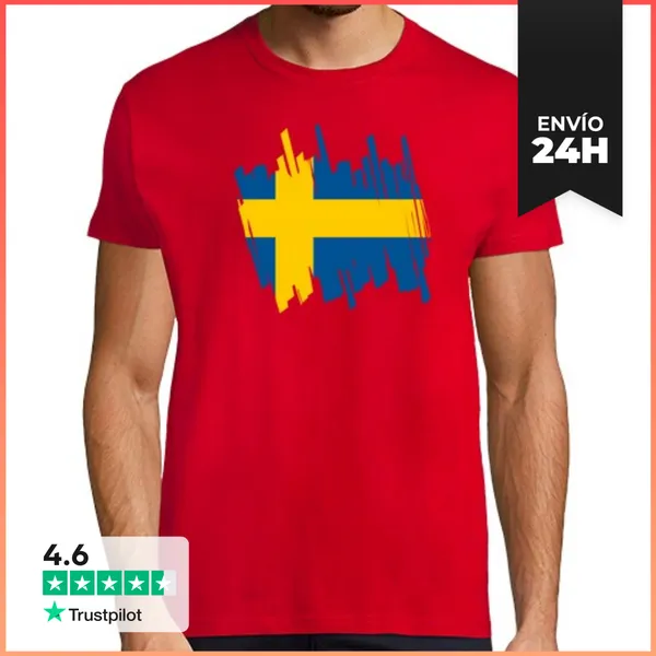 Camiseta Hombre Clásica Bandera Suecia LaTostadora