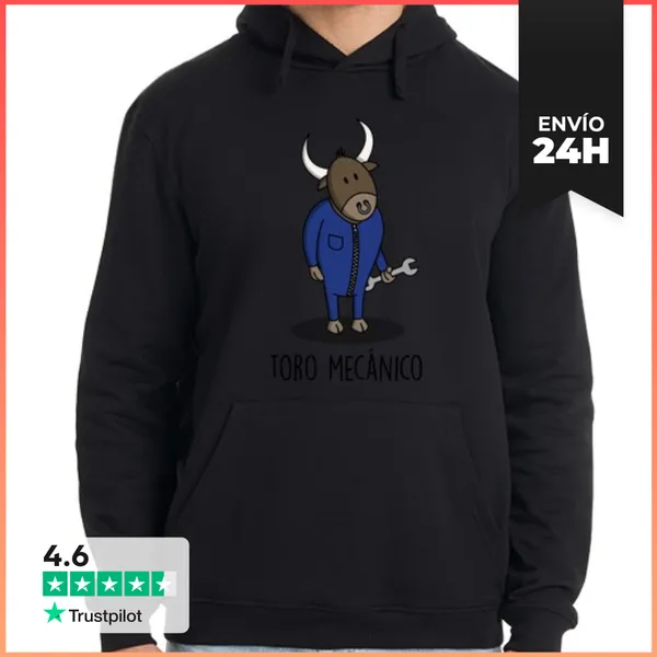 Sudadera Unisex Con Capucha Toro Mecánico LaTostadora