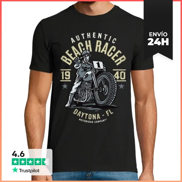 Camiseta Hombre Clásica Auténtico Corredor De Playa 1940
