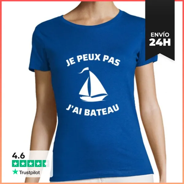 Camiseta Mujer Clásica No Puedo Tener Un Barco De Humor Marino