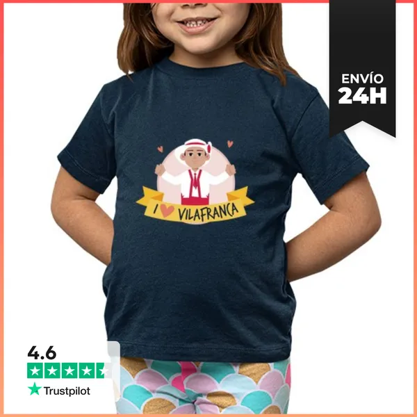 Camiseta Clásica Para Niños Camiseta I LOVE Vilafranca MOIXIGANGA