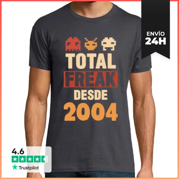 Camiseta Hombre Clásica Total Freak Desde 2004, 21 Años