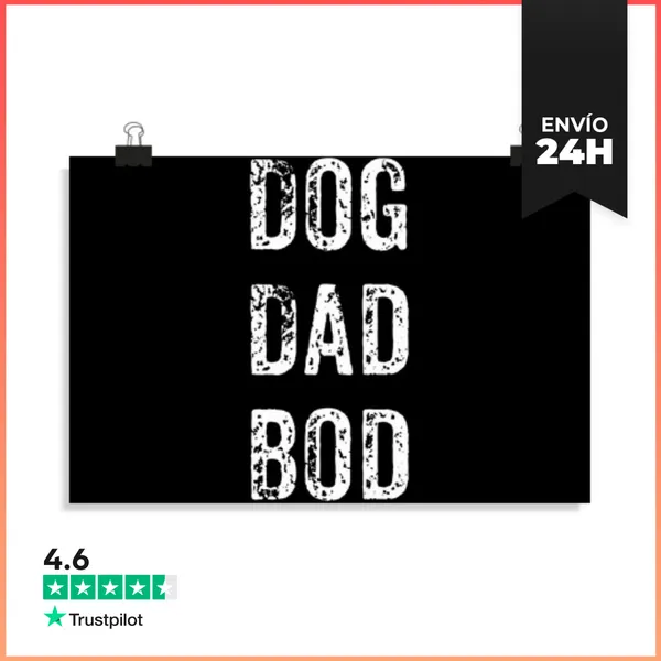 Póster Horizontal Papá Perro Con Cuerpo De Papá LaTostadora