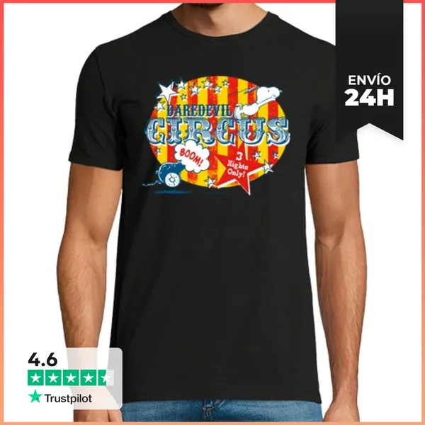 Camiseta Hombre Clásica Snoopy Daredevil Circus LaTostadora