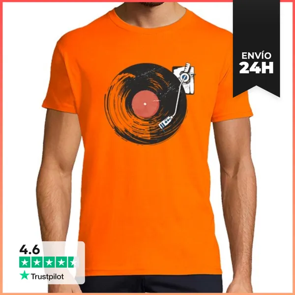 Camiseta Hombre Clásica Tocadiscos Retro LaTostadora