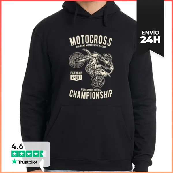 Sudadera Unisex Con Capucha Ciclista De Motocross LaTostadora