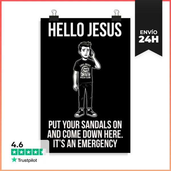 Póster Vertical Hola Jesús - Ven Aquí LaTostadora