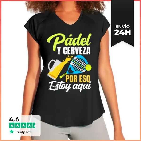 Camiseta Deportiva Mujer Padelista Padel Tennis Padel Y Cerveza