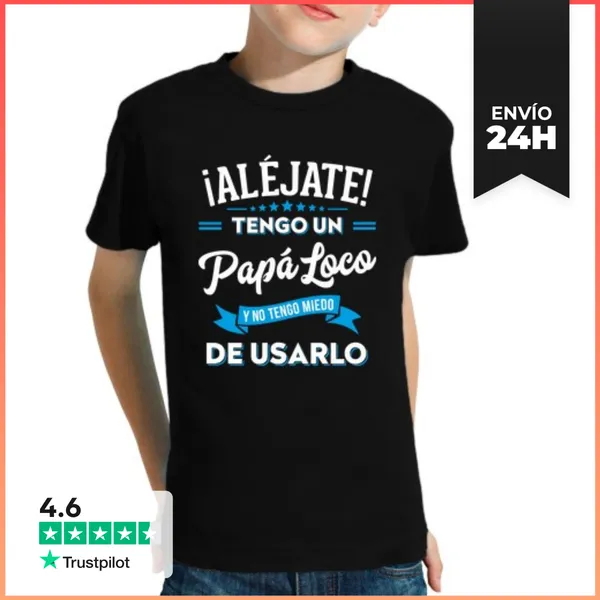 Camiseta Clásica Para Niños Aléjate Tengo Un Papá Loco Regalo Día