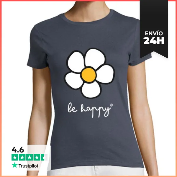 Camiseta Mujer Clásica Be Happy LaTostadora