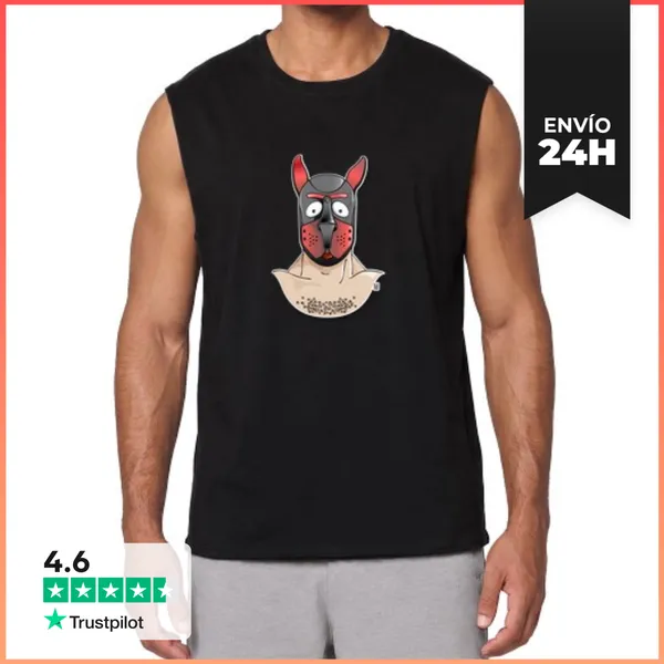 Camiseta Sin Mangas Puppy Masc Roja. Camiseta Tirantes