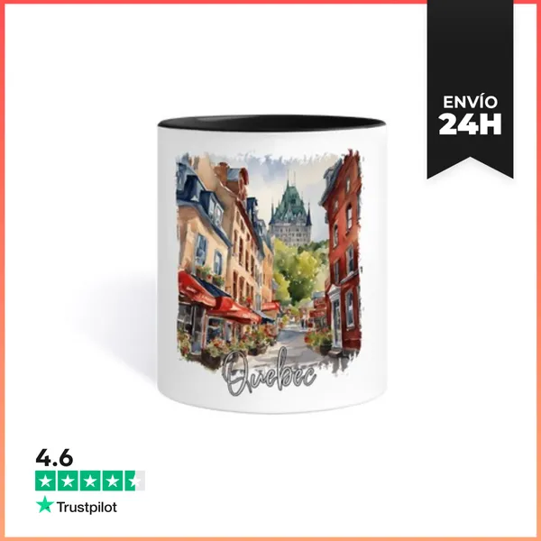 Taza De Colores Acuarela De Quebec, Quebec Canadá LaTostadora