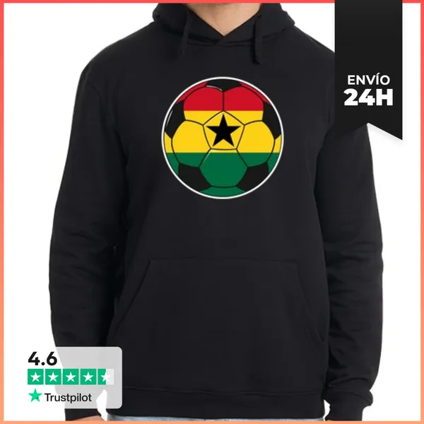 Sudadera Unisex Con Capucha Equipo De Fútbol Ghana LaTostadora