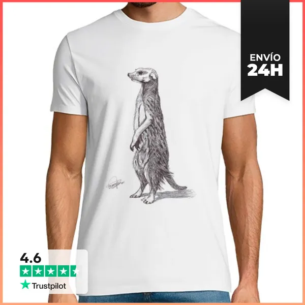 Camiseta Hombre Clásica Suricata. Meerkat LaTostadora