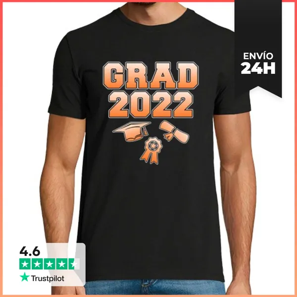 Camiseta Hombre Clásica Graduación Graduado 2022 Estudiante Sen