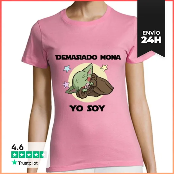 Camiseta Mujer Clásica Bebe Yoda Mona LaTostadora
