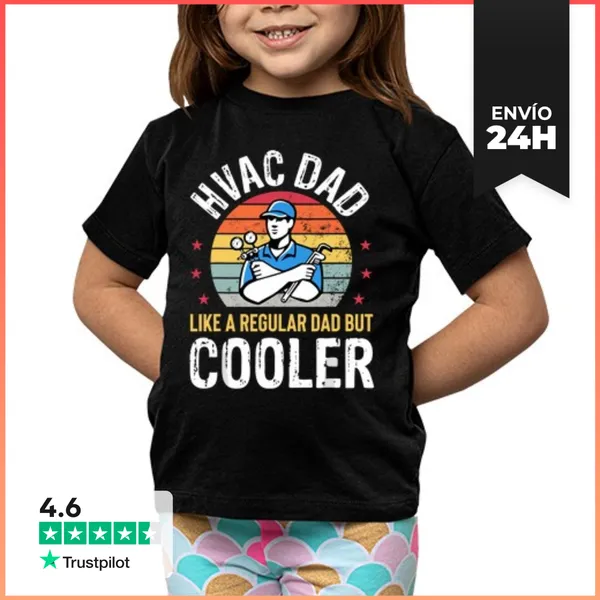 Camiseta Clásica Para Niños Papá De HVAC Pero Más Genial Hombre